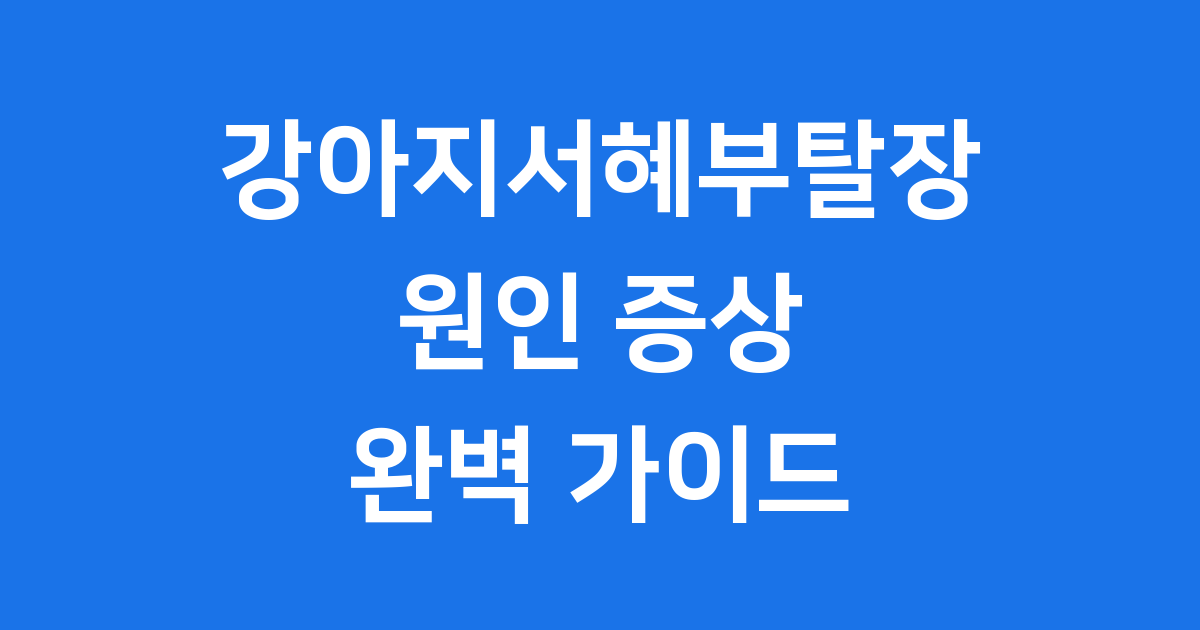 강아지서혜부탈장 원인 증상 치료 비용 완벽 정리