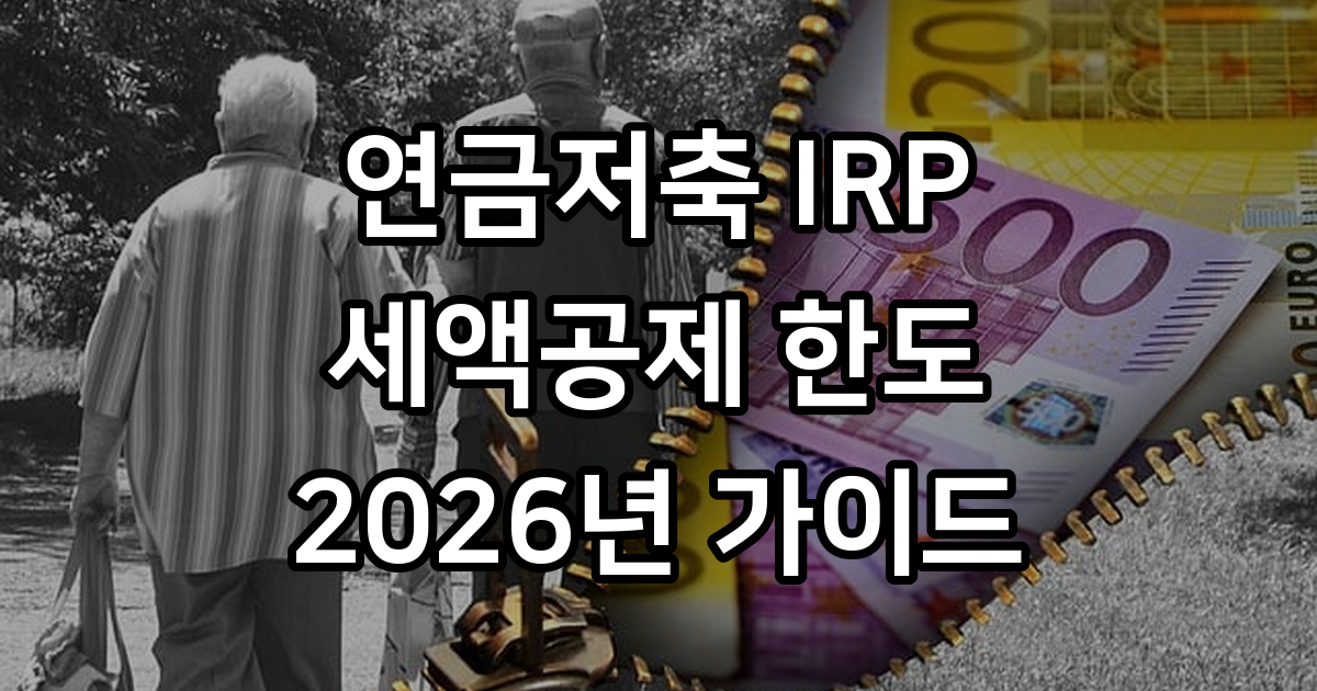2026년 연금저축 IRP 세액공제 완벽 가이드