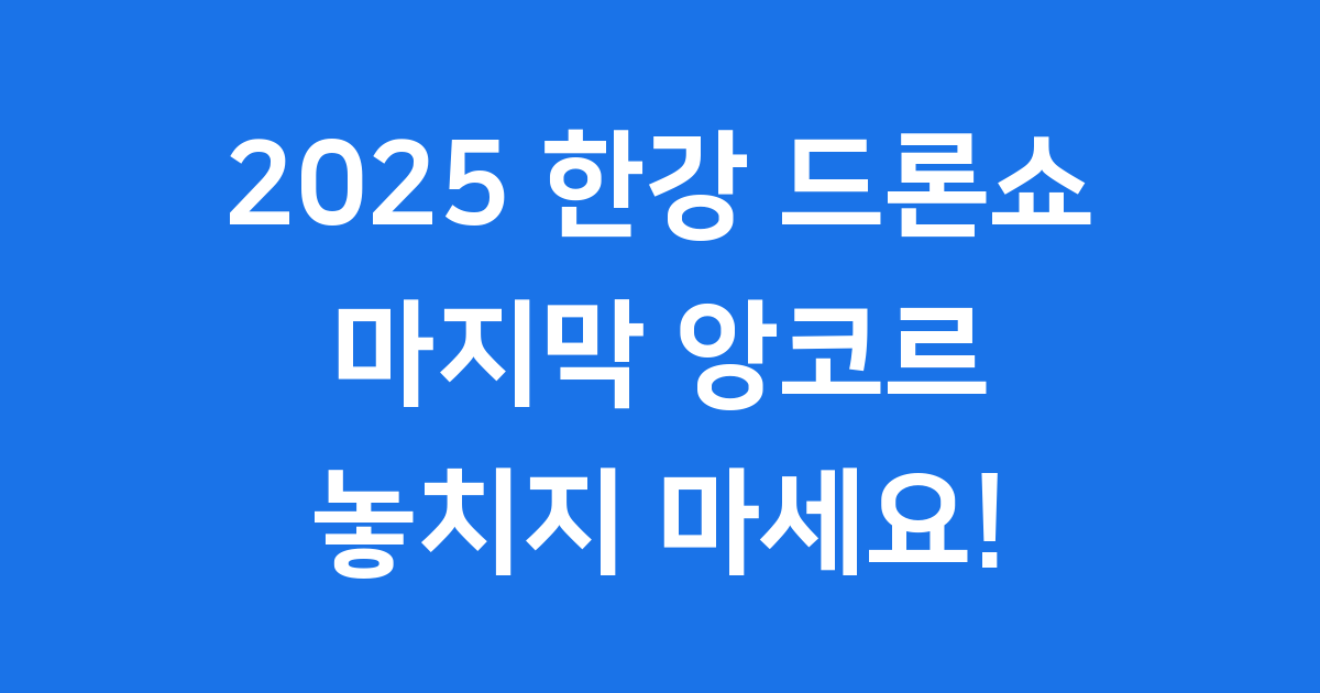 한강 드론쇼 2025년 11월 15일 한강의 드론쇼
