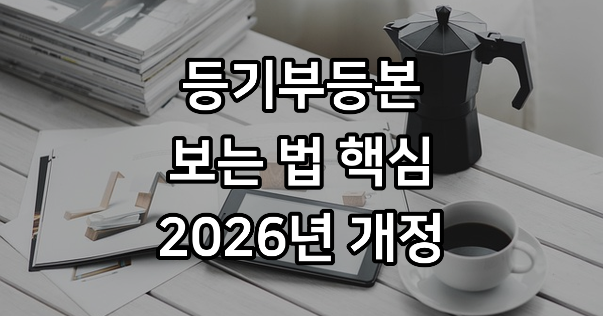 등기부등본 보는 법 핵심 정리