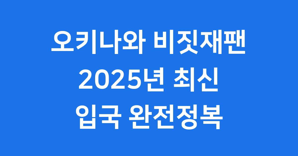 오키나와 비짓재팬 2025년 신청방법 입국절차