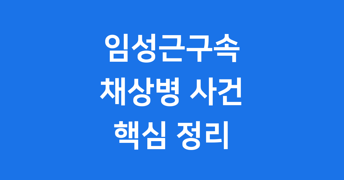 임성근구속 채상병 사건의 전말