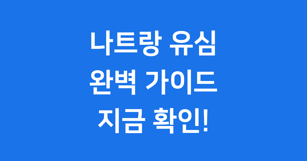 나트랑 유심 구매 가격 사용법