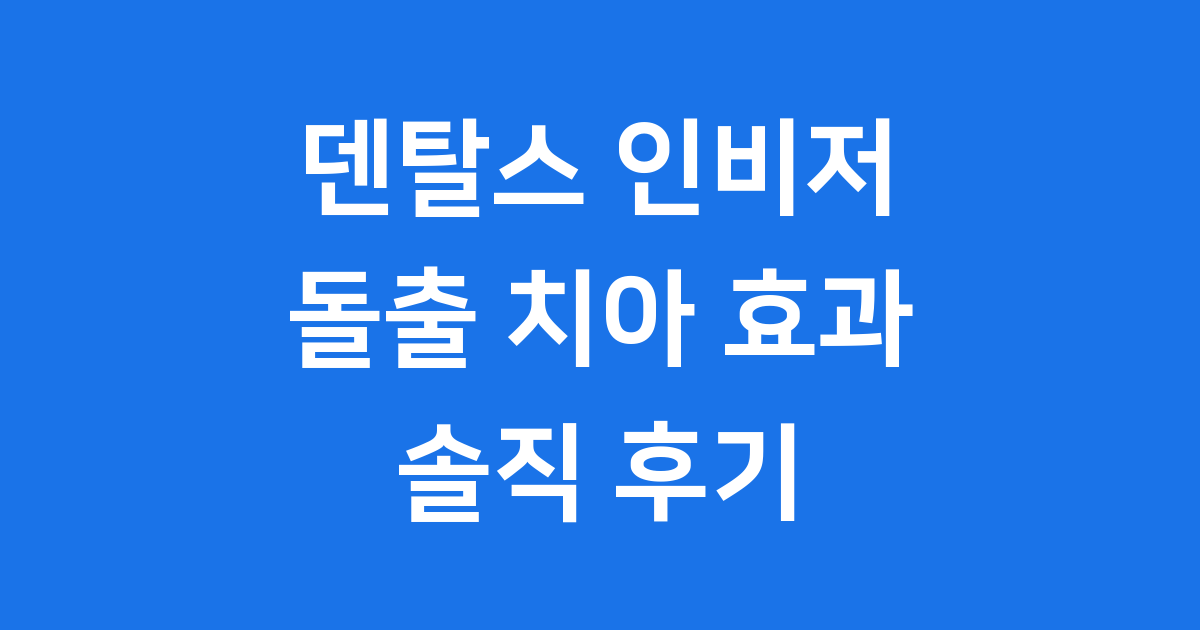 덴탈스 인비저 돌출 치아 효과 솔직 후기