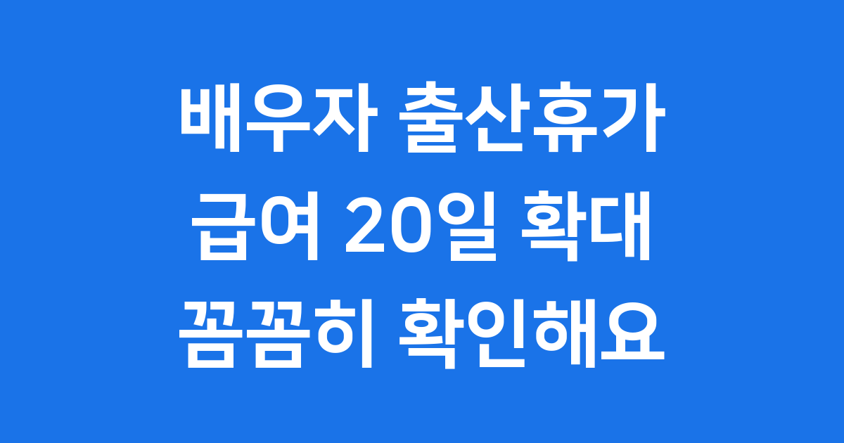 배우자 출산휴가 급여 2025년 신청방법 조건