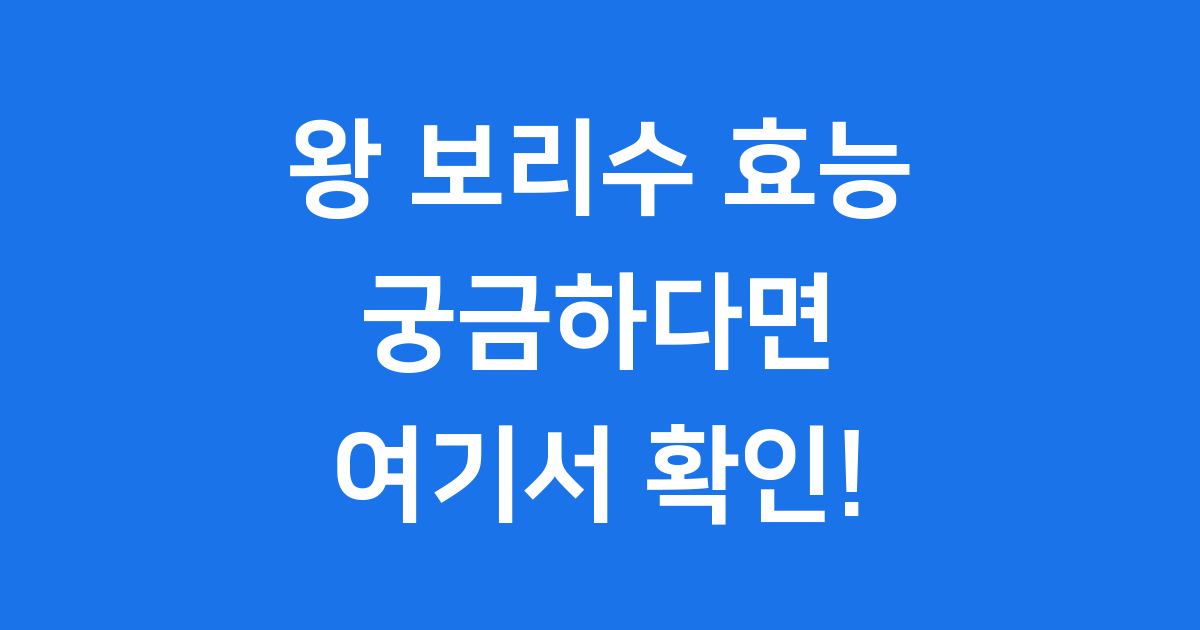 왕 보리수 효능 영양 성분 호흡기 피부 완벽 정리