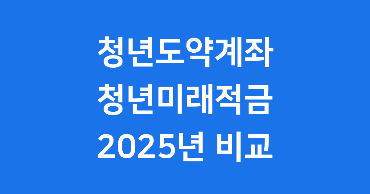 청년도약계좌 청년미래적금 2025년 비교