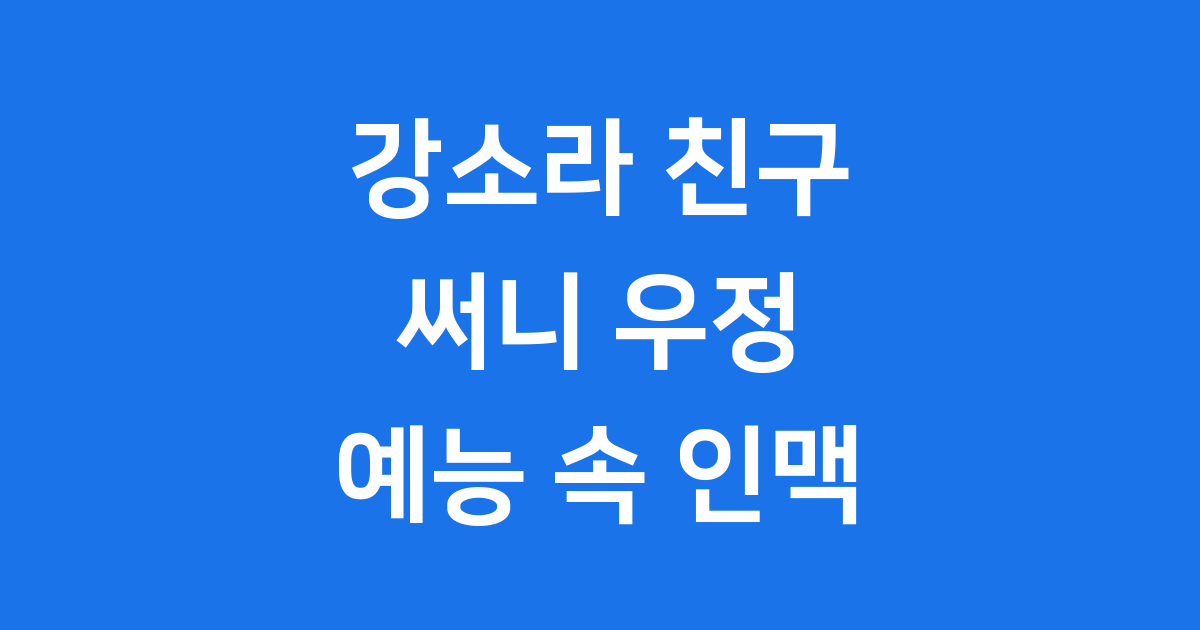 강소라 친구 써니 멤버 예능까지 완벽 정리