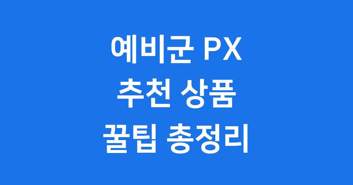 예비군 PX 추천 상품 이용방법 꿀팁