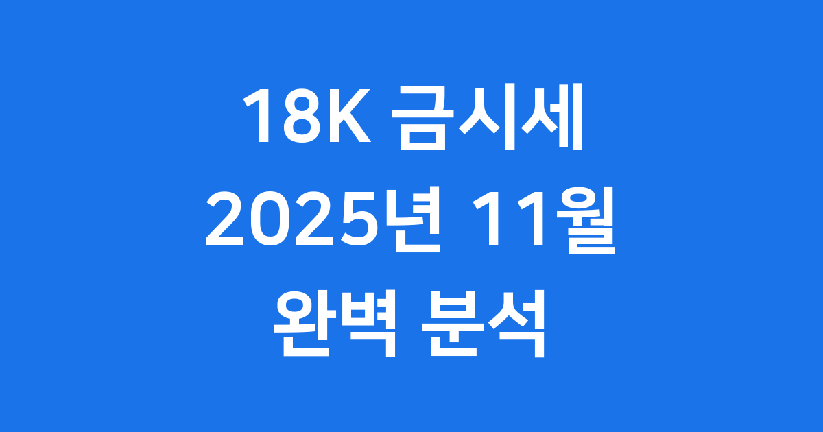 18k 금시세 2025년 11월 변동 요인 총정리