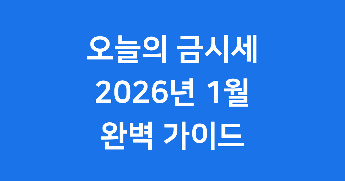 오늘의 금시세