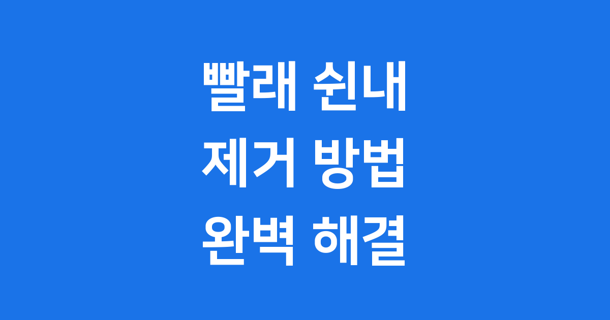 빨래 쉰내 제거 방법 꿉꿉한 냄새 완벽 해결 팁