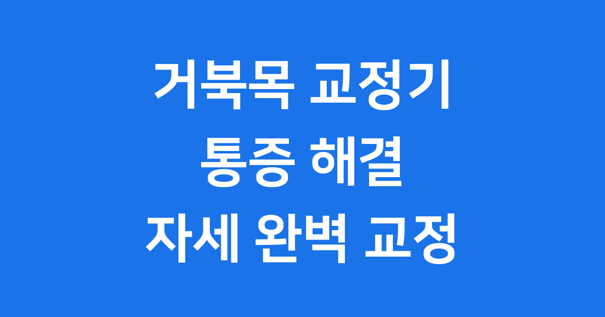 거북목 교정기 효과 사용법