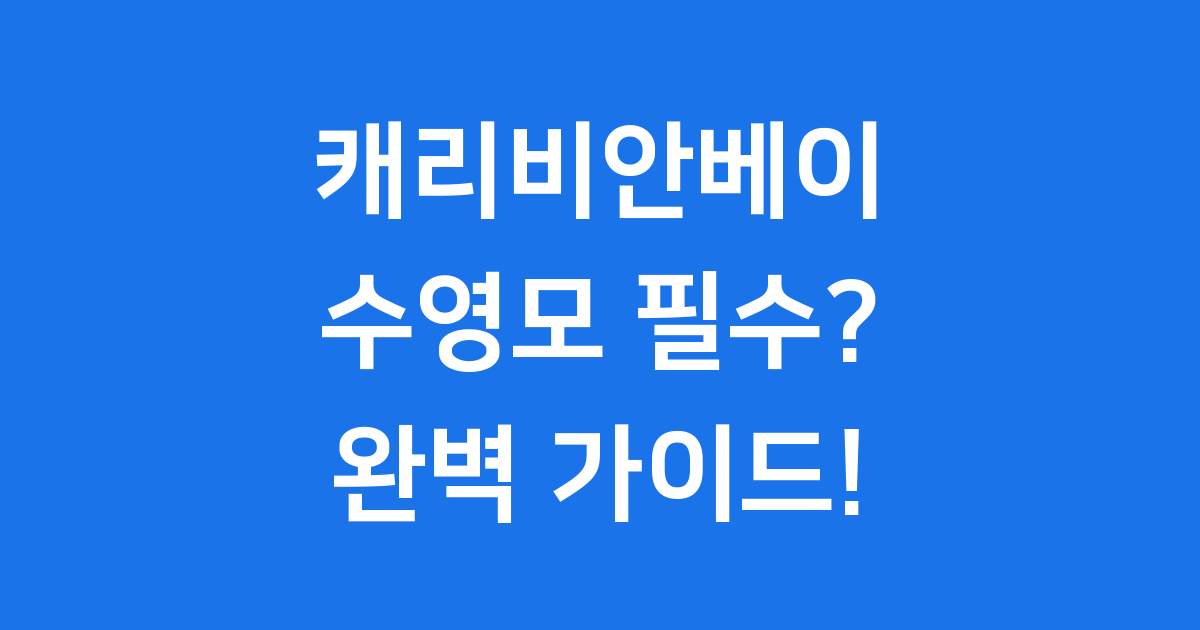 캐리비안베이 수영모 필수일까요? 종류 가격 할인 총정리