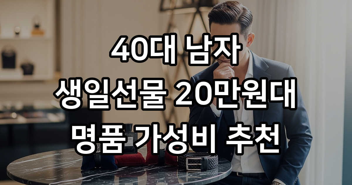 40대 남자 20만원대 가성비 명품 생일선물 5가지 추천