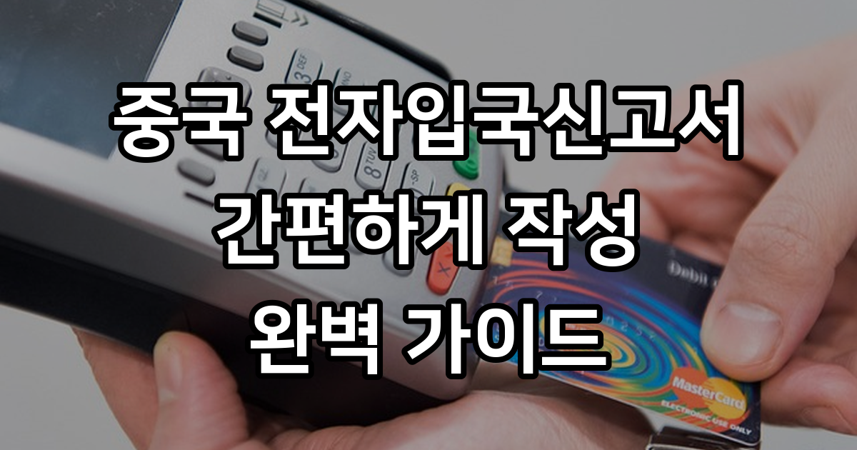 중국 전자입국신고서