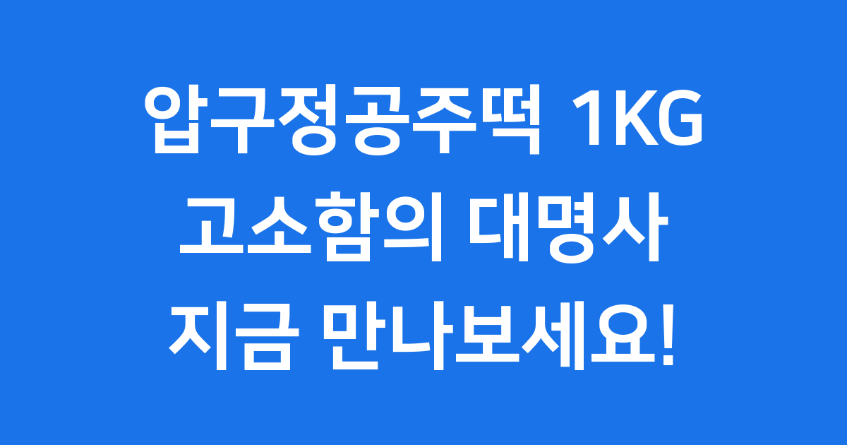 압구정공주떡1KG 흑임자인절미 가격 구매 보관팁