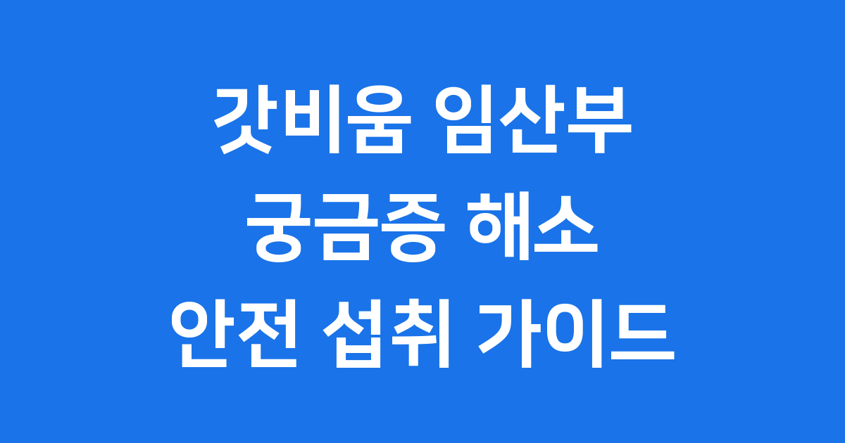 갓비움 임산부도 마실 수 있을까요? 성분 효과 편의점 가격까지