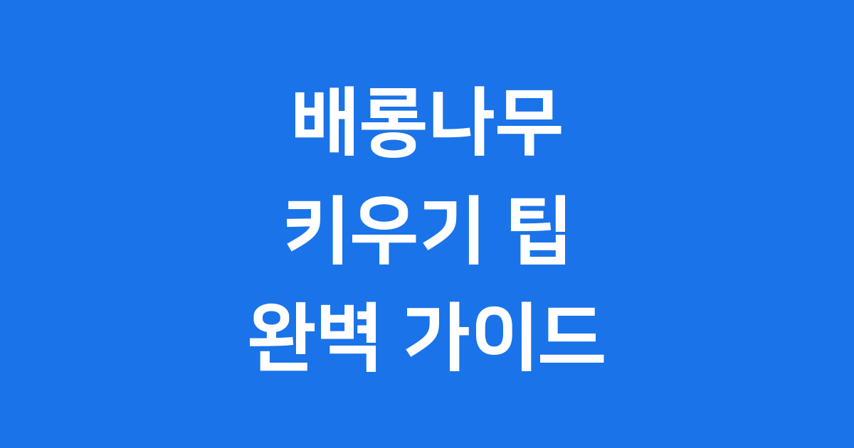 배롱나무 키우기 특징 2025년 관리 방법