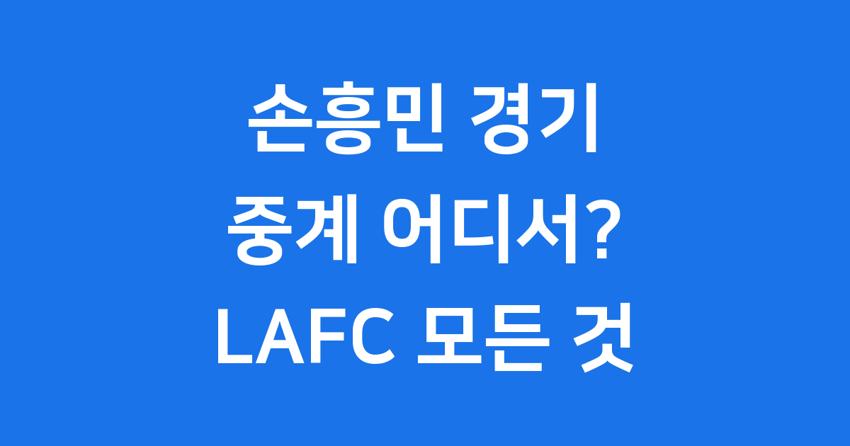 손흥민 경기 중계 어디서 볼 수 있을까요?