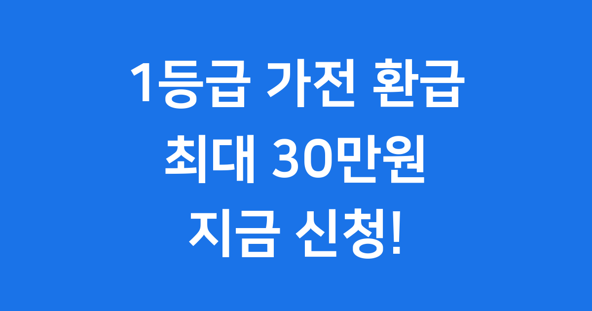 2025 1등급 가전 환급 알뜰하게 받는 법