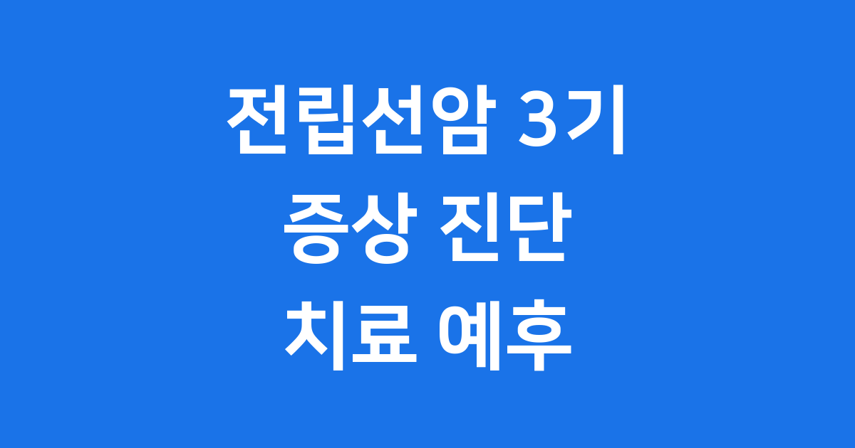 전립선암 3기 진단 치료 예후 핵심 정보