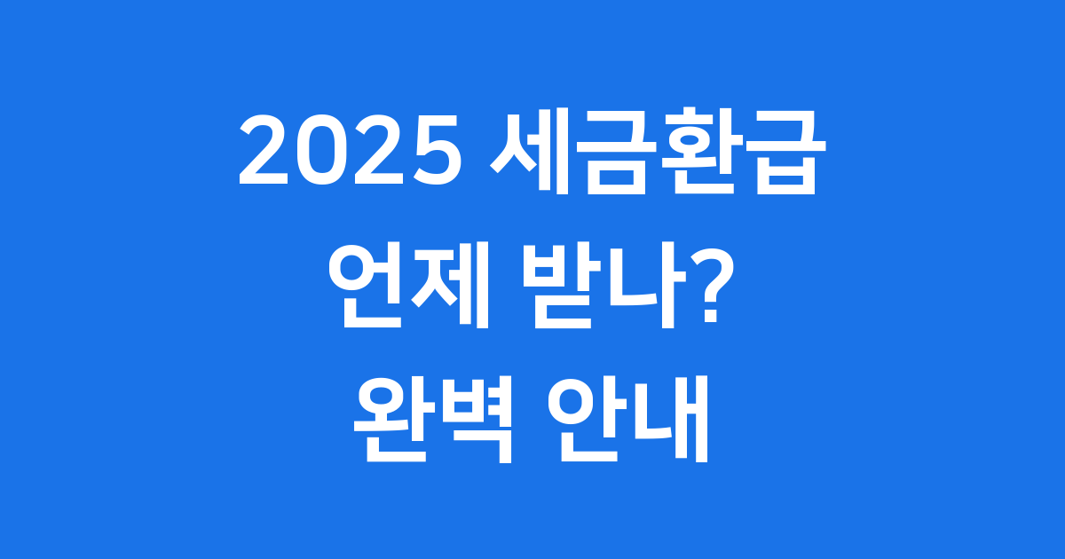 2025년 세금환급일, 언제 받을 수 있을까요?