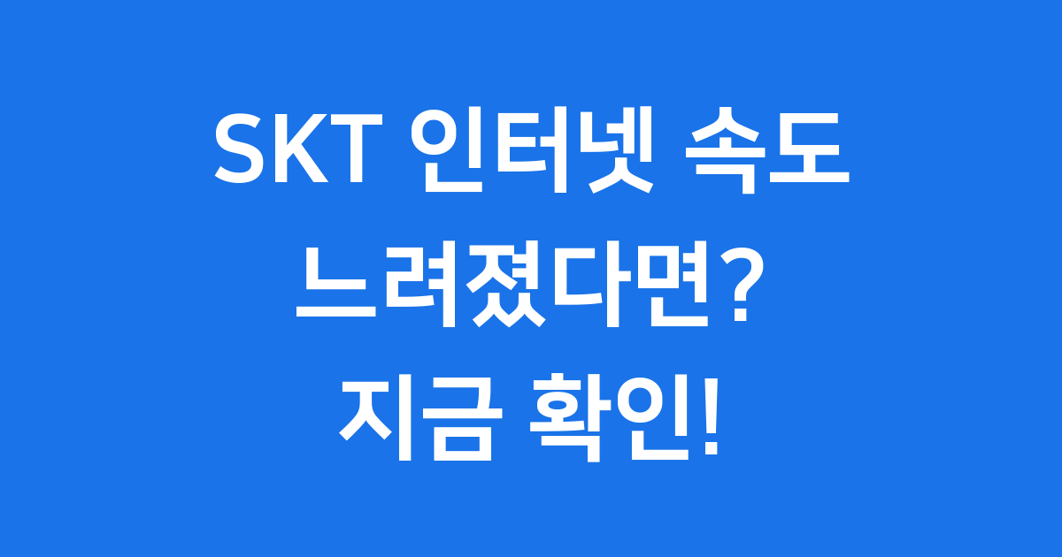 SKT 인터넷 속도 측정, 우리 집은 평균이상일까? 확인하는 방법(대칭형 비대칭형 비교)