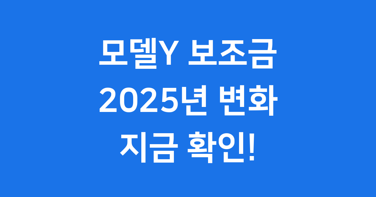 2025년 테슬라모델Y보조금 정책 변화와 구매 전략