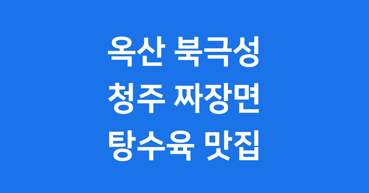 옥산 북극성 청주 짜장면 탕수육 맛집 소개