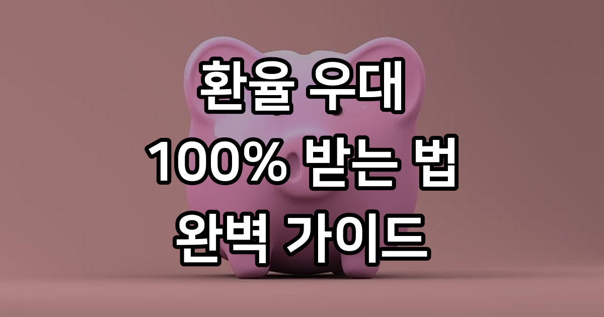 환율 우대 100 받는 법
