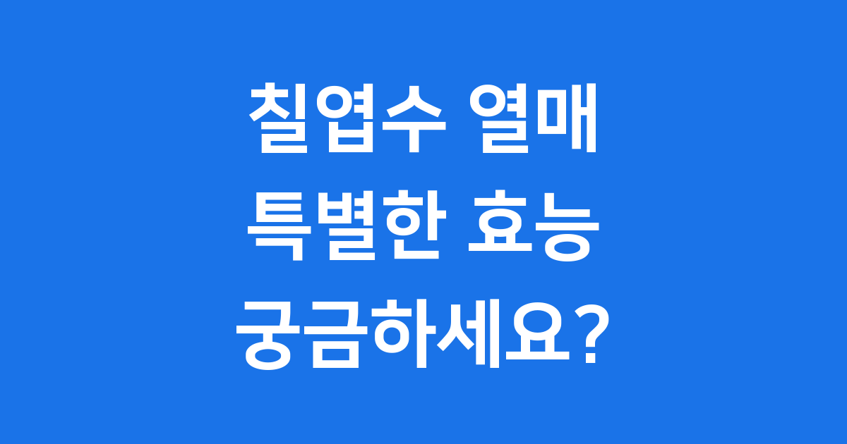 칠엽수 열매 효능