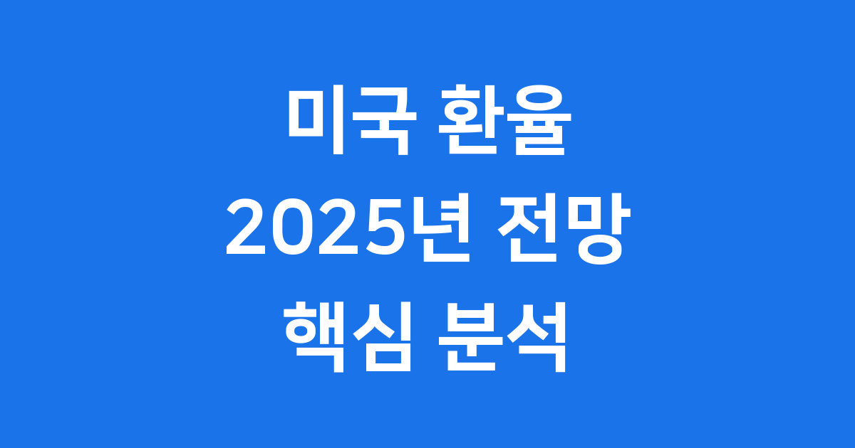 2025년 미국 환율 전망 원달러 변동 핵심 분석