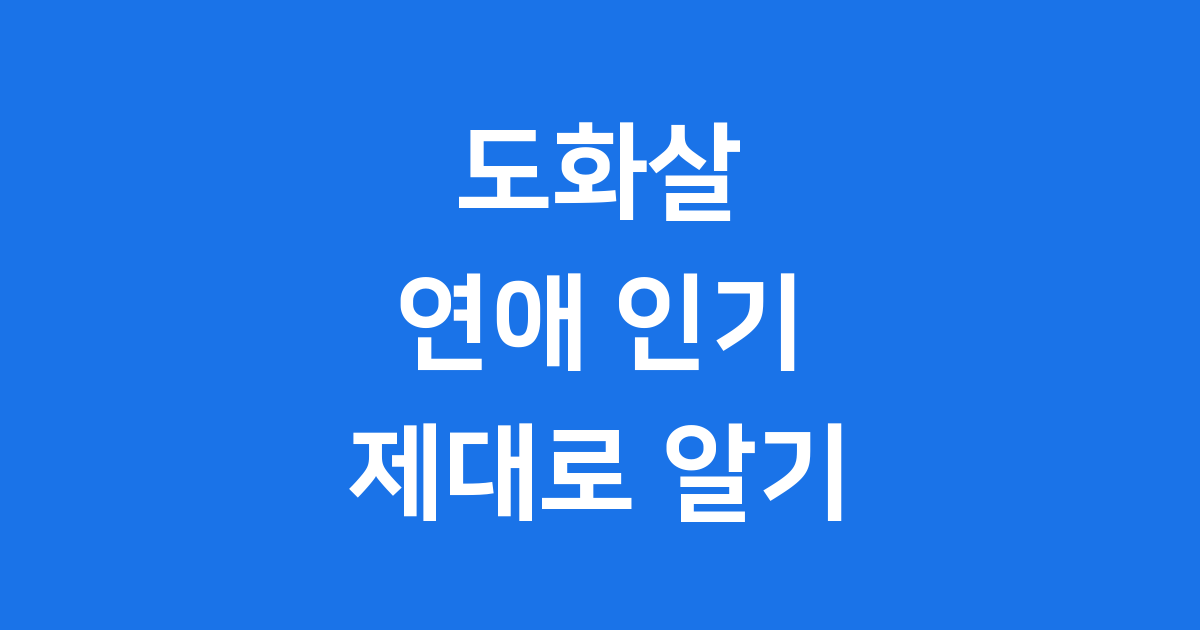 도화살 연애 인기 사주 특징 제대로 알기