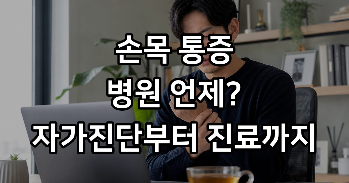 욱신거리는 손목 통증 병원 가야 할 땐 언제일까