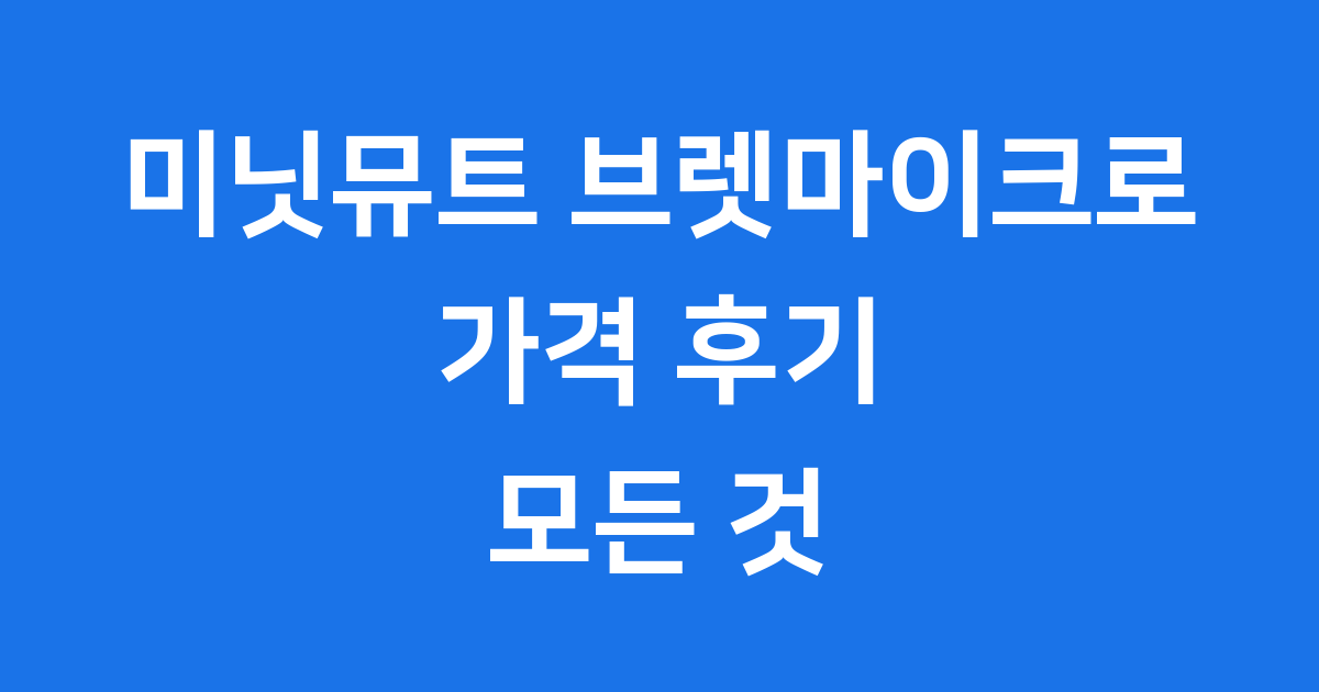 미닛뮤트 브렛마이크로 가격 후기 모든 것