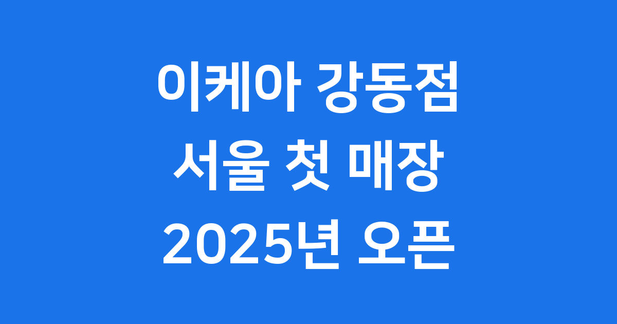 이케아 강동점 서울 첫 도심형 매장 2025년 오픈