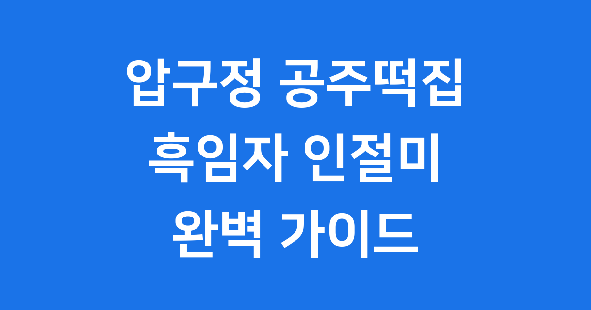 압구정 공주떡집 흑임자 인절미 맛집 위치 영업시간 정보