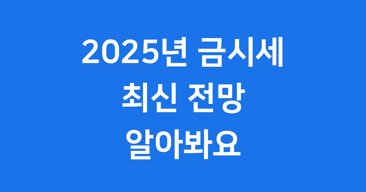 금시세 전망 2025년 국내 국제 시세