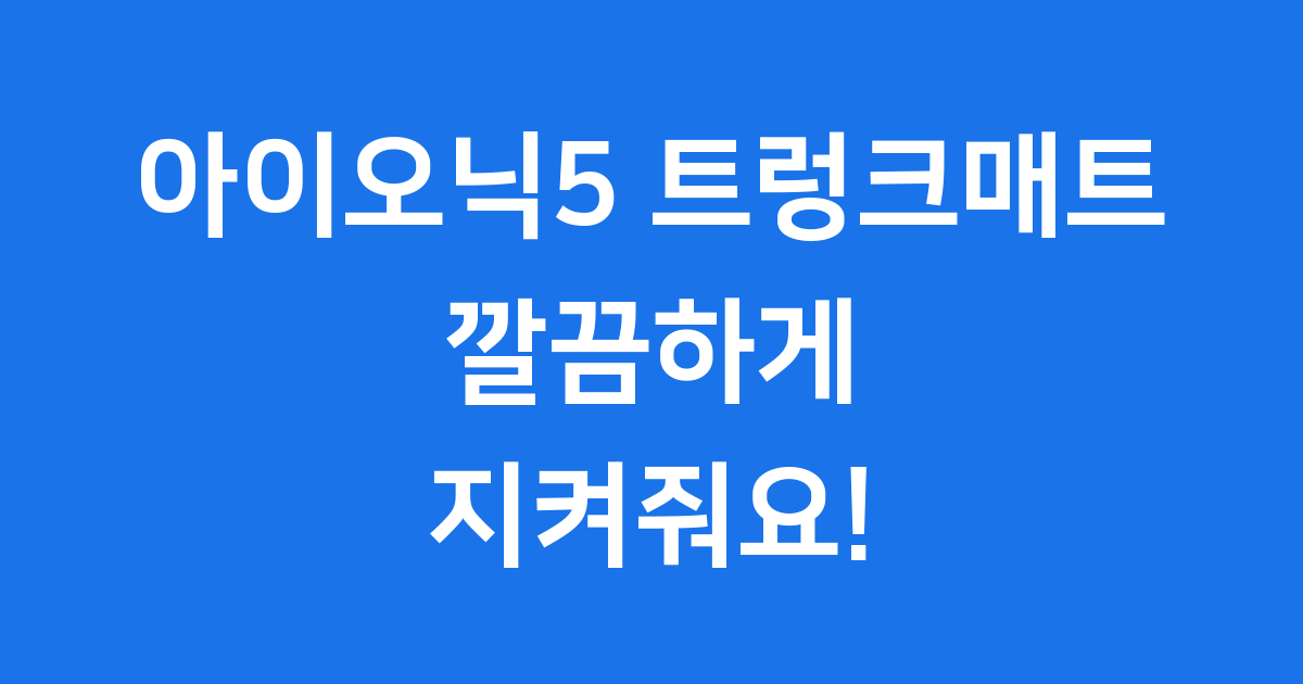 아이오닉5 트렁크매트 깔끔하게! 인기 제품 비교