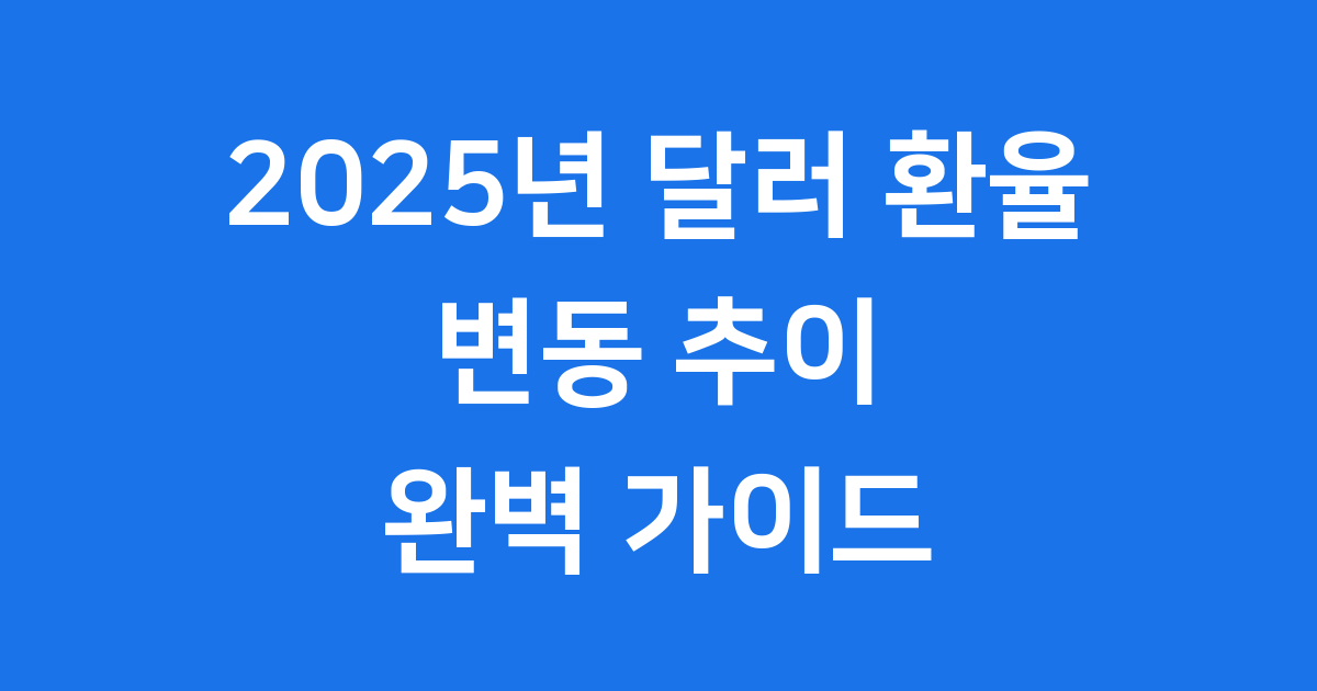 2025년 달러 환율 변동과 전망