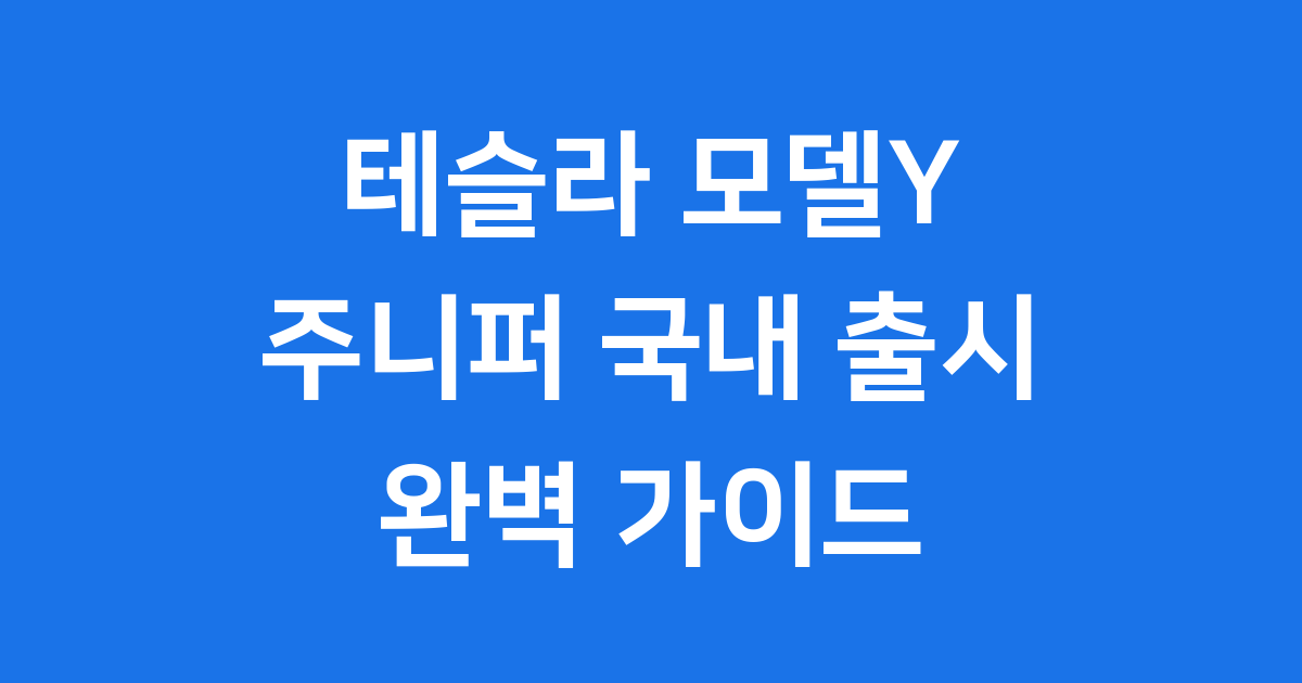 테슬라 모델y 주니퍼