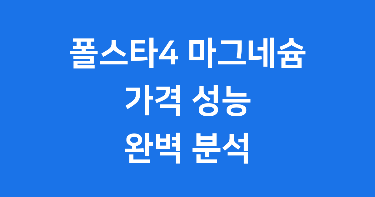 폴스타4 마그네슘 색상 가격 성능 완벽 분석