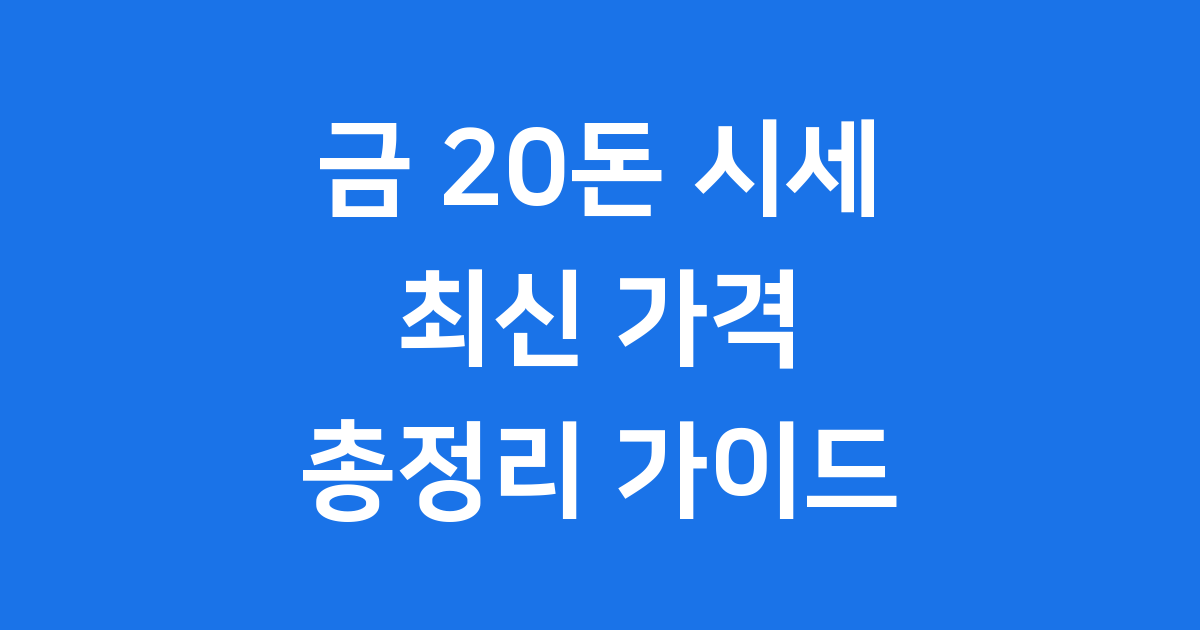 금 20돈 시세