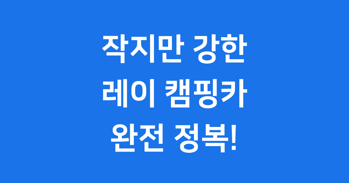 레이 캠핑카 2026년형 가격 개조 비용 총정리