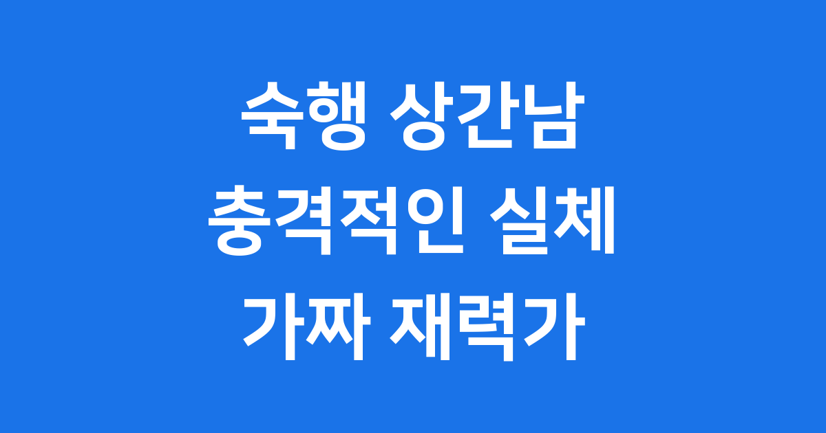 숙행 상간남의 충격적인 실체 가짜 재력가의 두 얼굴