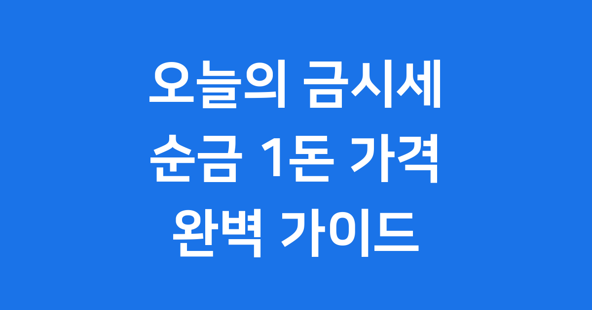 오늘의 금시세