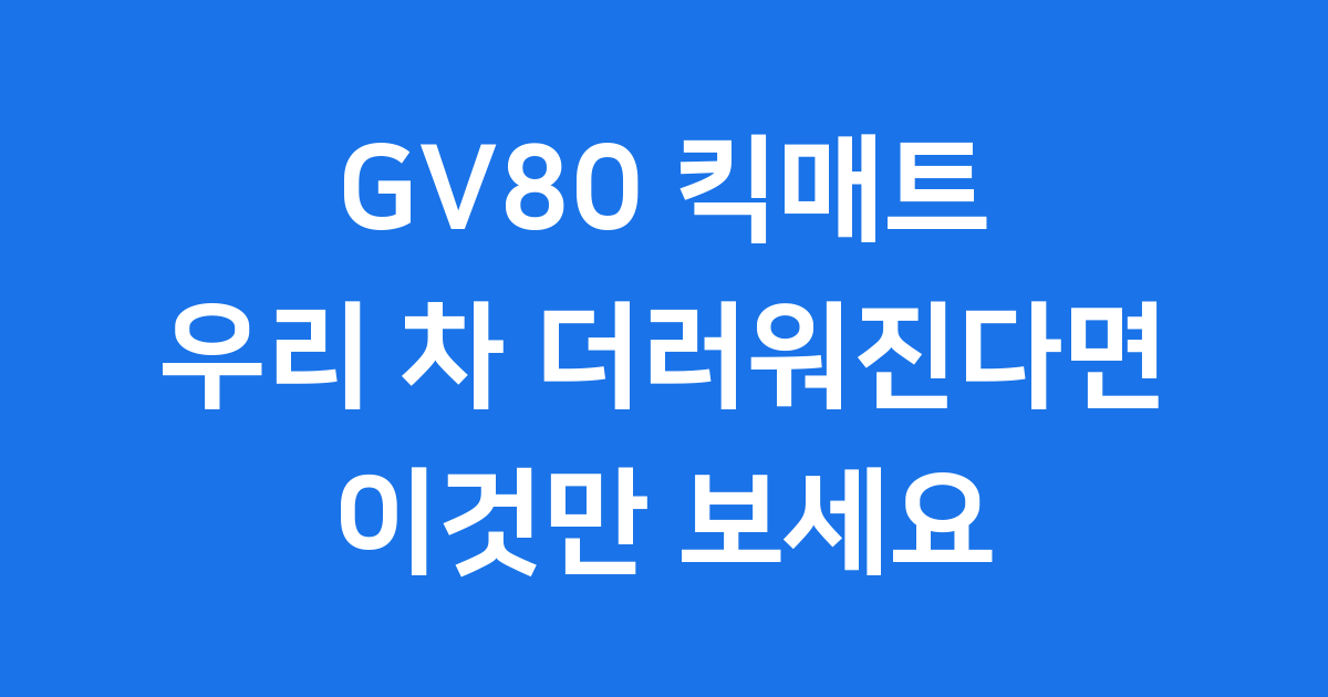 GV80 킥매트 우리 차에 꼭 필요할까 설치 가격 구매팁