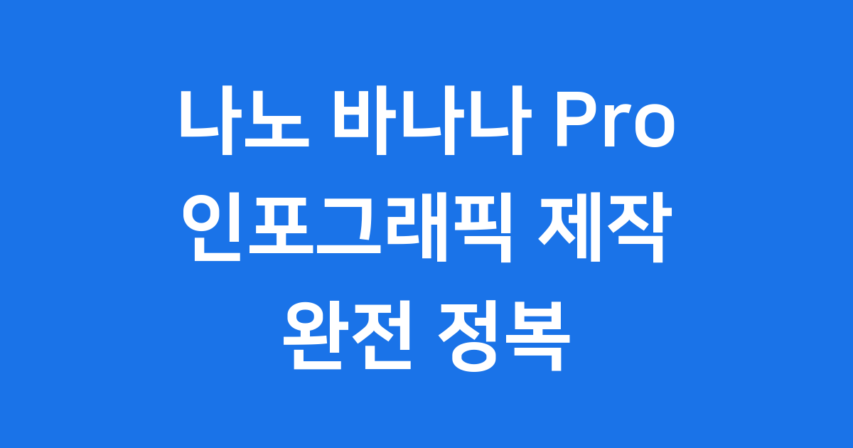 나노 바나나 Pro 인포그래픽 제작 방법