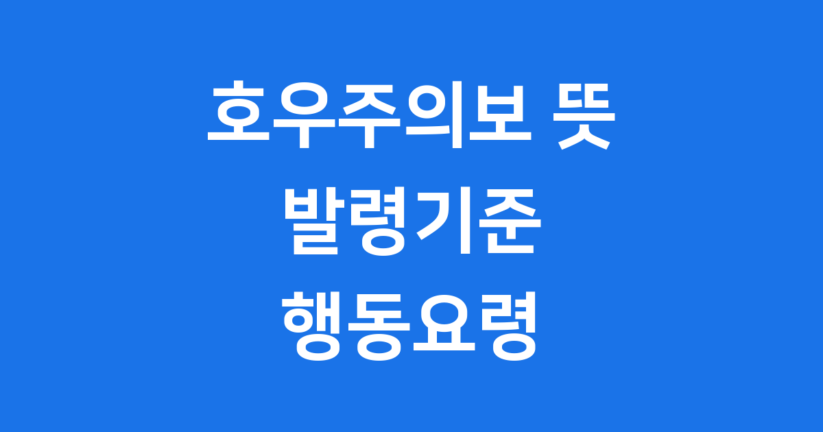 호우주의보 뜻 발령기준 행동요령